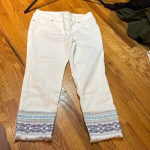 Chico Pull on Jegging Ankle size 10 Petite white